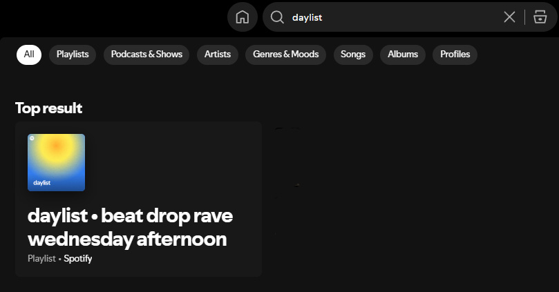Picture Of Spotify Daily Playlist In Search Function