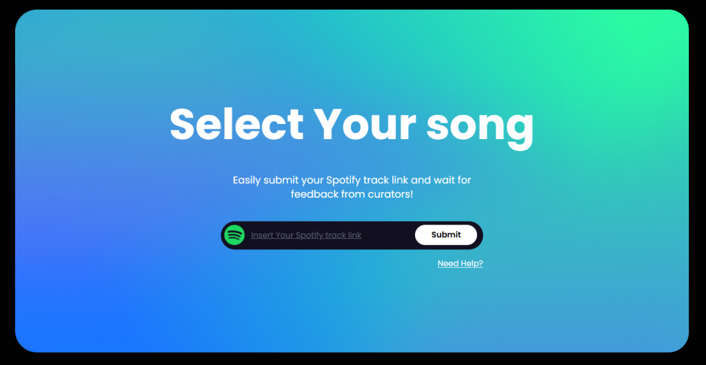 Music Promotion Services - Pitchplaylists - Submit a Song Page screenshot